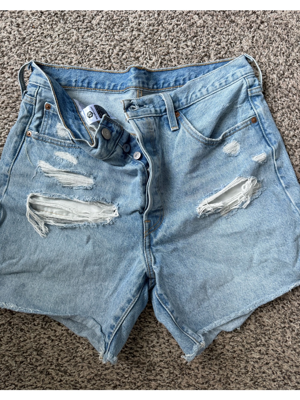 Levi's Light Blue Distressed Relaxed Women’s Jean Shorts